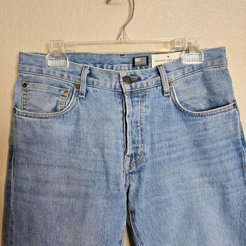 Imogene and Willie Barton Slim Straight Selvage denim Light Wash Jeans 30x30 - Picture 2 of 14
